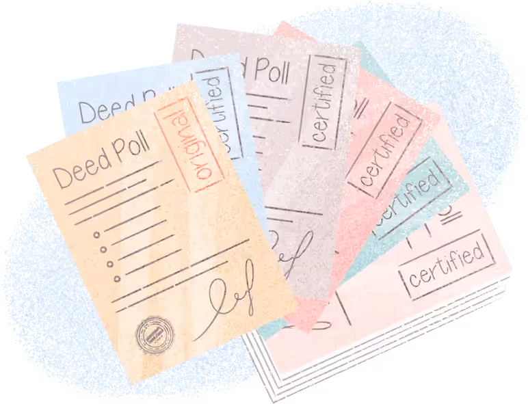 A Deed Poll with a set of certified copies